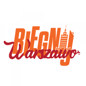 logotyp imprezy "Biegnij Warszawo" z 2021 roku