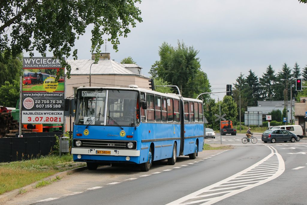 Ikarus 280 in PKS colours from the collection of Association of Public Transport Fans on the route 51