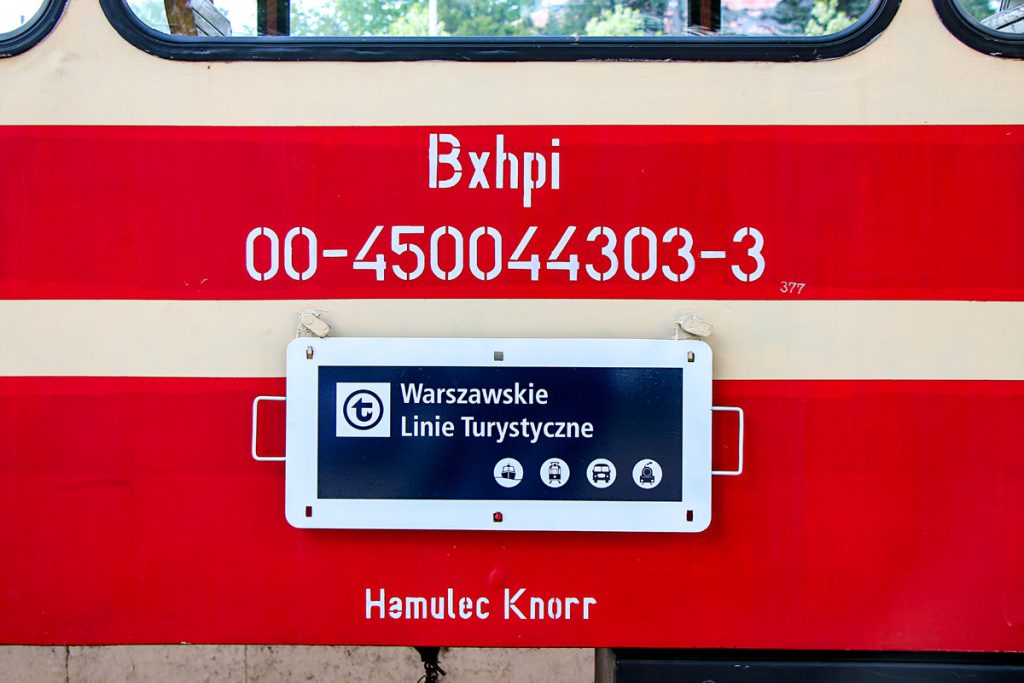 Warsaw Tourist Lines board on one of the narrow-gauge carriages