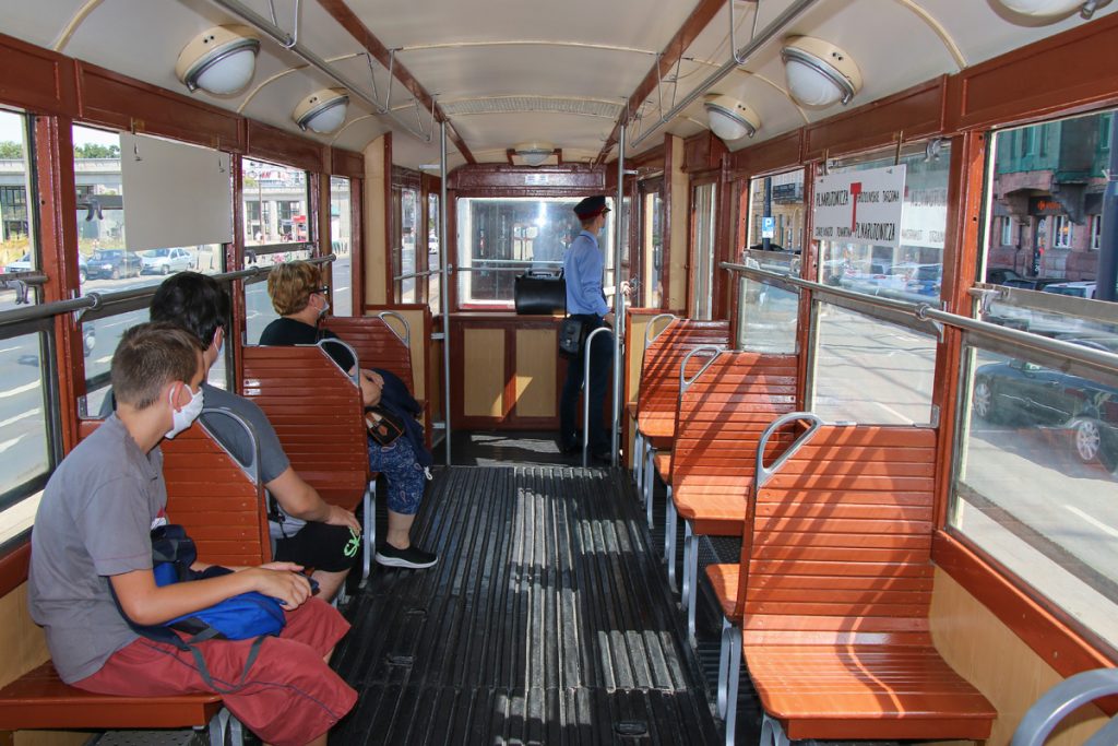 Interior of a 4ND type tram on the route T