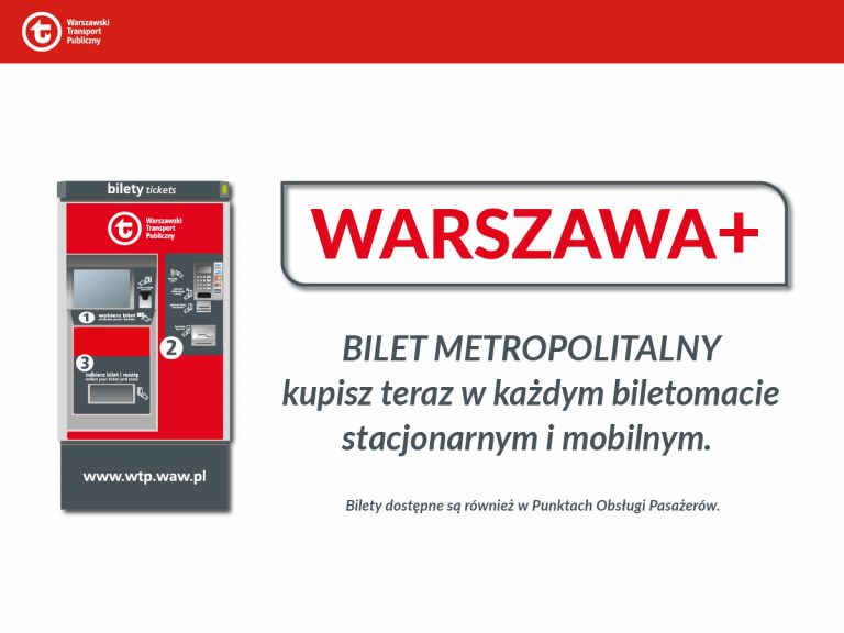 grafika informująca o możliwości wgrywania biletów z oferty Warszawa+ w dowolnym biletomacie