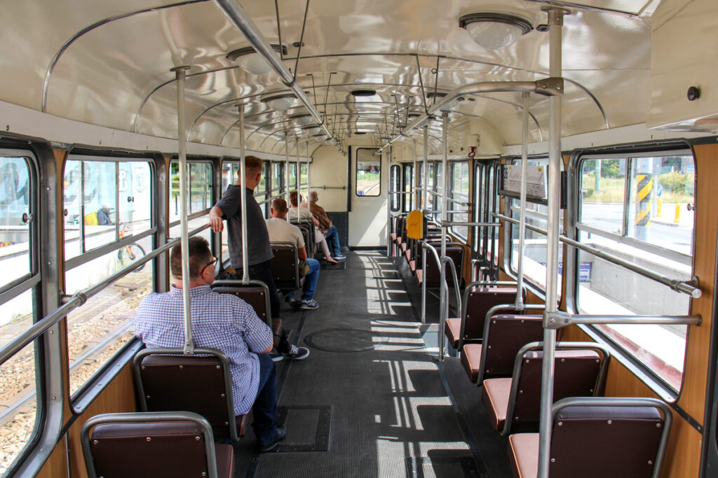 Interior of a type 13N tram on the route 36